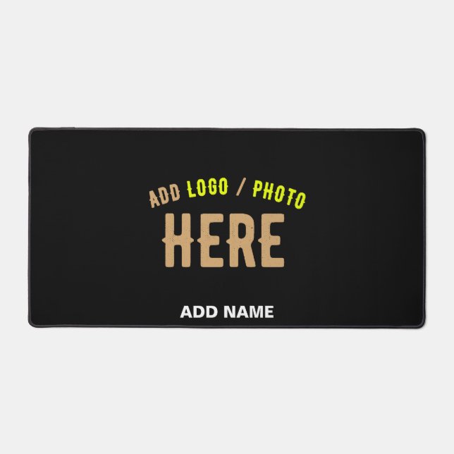 STYLISH MODERN CUSTOMIZABLE BLACK VERIFIED BRANDED DESK MAT (Front)