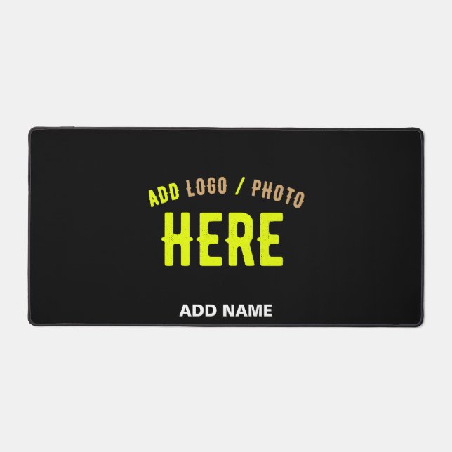STYLISH MODERN CUSTOMIZABLE BLACK VERIFIED BRANDED DESK MAT (Front)