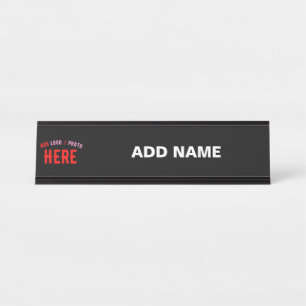 STYLISH MODERN CUSTOMIZABLE BLACK VERIFIED BRANDED DESK NAME PLATE