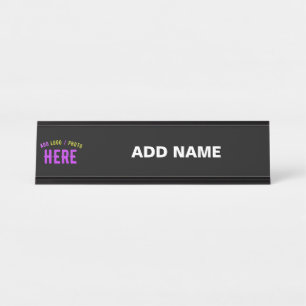 STYLISH MODERN CUSTOMIZABLE BLACK VERIFIED BRANDED DESK NAME PLATE