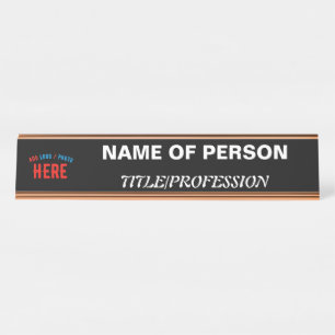 STYLISH MODERN CUSTOMIZABLE BLACK VERIFIED BRANDED DESK NAME PLATE