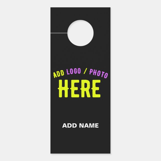 STYLISH MODERN CUSTOMIZABLE BLACK VERIFIED BRANDED DOOR HANGER (Front)
