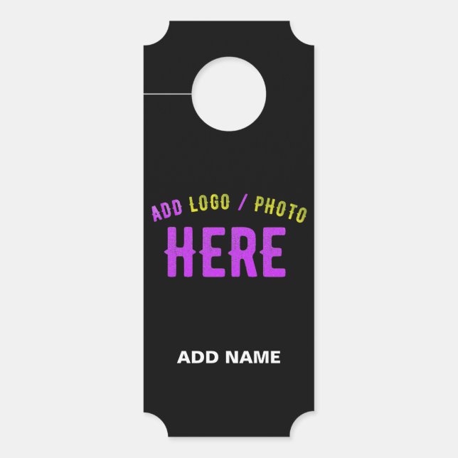 STYLISH MODERN CUSTOMIZABLE BLACK VERIFIED BRANDED DOOR HANGER (Front)
