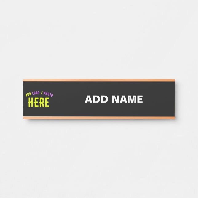 STYLISH MODERN CUSTOMIZABLE BLACK VERIFIED BRANDED DOOR SIGN (Front)
