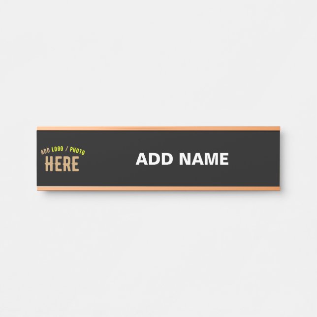 STYLISH MODERN CUSTOMIZABLE BLACK VERIFIED BRANDED DOOR SIGN (Front)