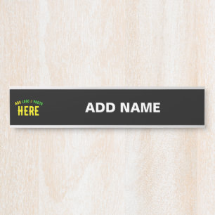STYLISH MODERN CUSTOMIZABLE BLACK VERIFIED BRANDED DOOR SIGN