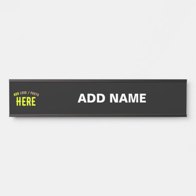 STYLISH MODERN CUSTOMIZABLE BLACK VERIFIED BRANDED DOOR SIGN (Front)