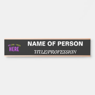 STYLISH MODERN CUSTOMIZABLE BLACK VERIFIED BRANDED DOOR SIGN