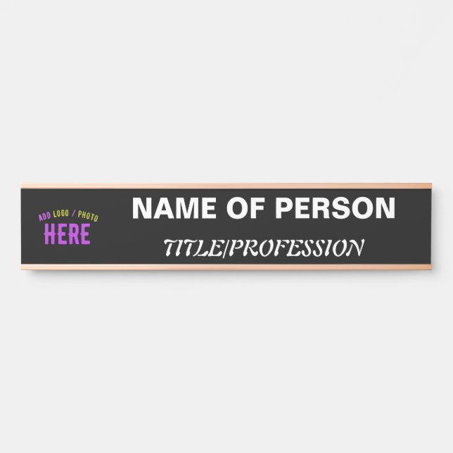 STYLISH MODERN CUSTOMIZABLE BLACK VERIFIED BRANDED DOOR SIGN (Front)