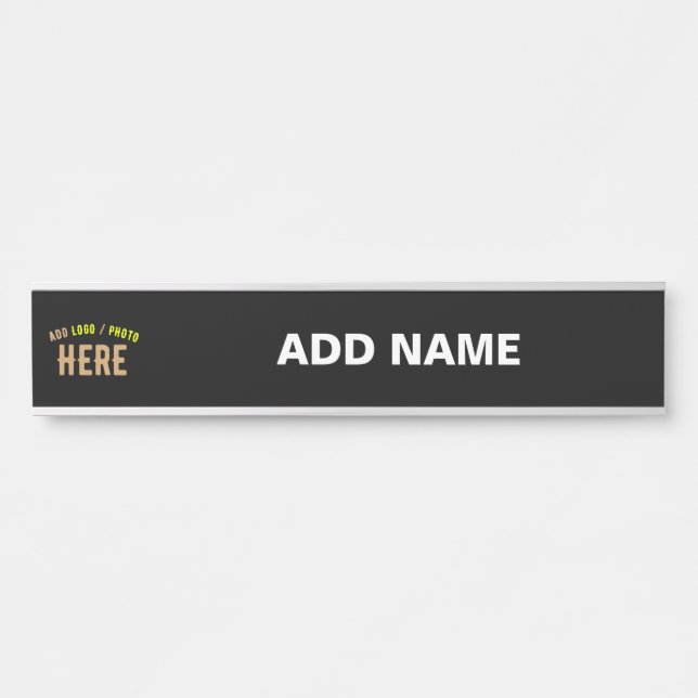 STYLISH MODERN CUSTOMIZABLE BLACK VERIFIED BRANDED DOOR SIGN (Front)