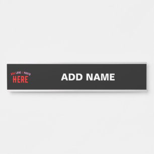 STYLISH MODERN CUSTOMIZABLE BLACK VERIFIED BRANDED DOOR SIGN