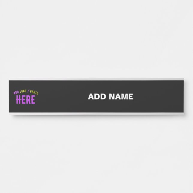 STYLISH MODERN CUSTOMIZABLE BLACK VERIFIED BRANDED DOOR SIGN (Front)