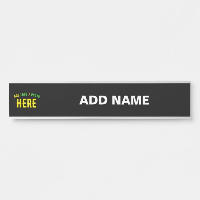 STYLISH MODERN CUSTOMIZABLE BLACK VERIFIED BRANDED DOOR SIGN (Front)