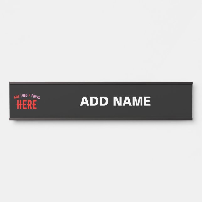 STYLISH MODERN CUSTOMIZABLE BLACK VERIFIED BRANDED DOOR SIGN (Front)