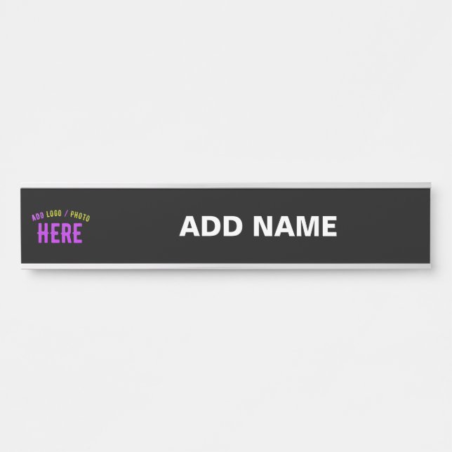 STYLISH MODERN CUSTOMIZABLE BLACK VERIFIED BRANDED DOOR SIGN (Front)