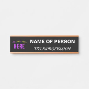 STYLISH MODERN CUSTOMIZABLE BLACK VERIFIED BRANDED DOOR SIGN