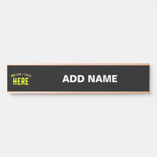 STYLISH MODERN CUSTOMIZABLE BLACK VERIFIED BRANDED DOOR SIGN (Front)