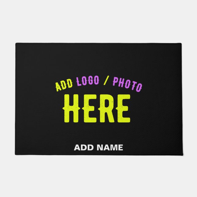 STYLISH MODERN CUSTOMIZABLE BLACK VERIFIED BRANDED DOORMAT (Front)