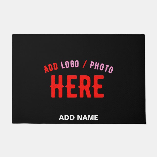 STYLISH MODERN CUSTOMIZABLE BLACK VERIFIED BRANDED DOORMAT (Front)