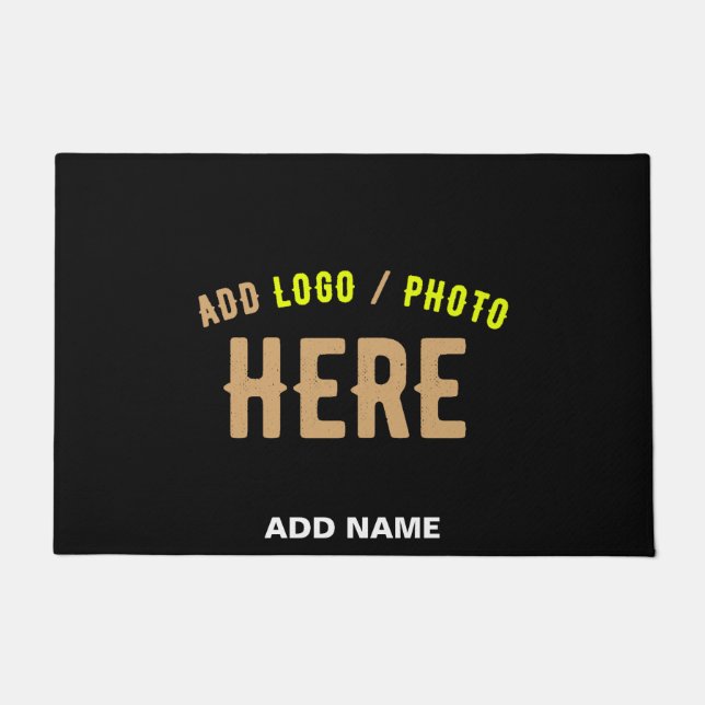 STYLISH MODERN CUSTOMIZABLE BLACK VERIFIED BRANDED DOORMAT (Front)