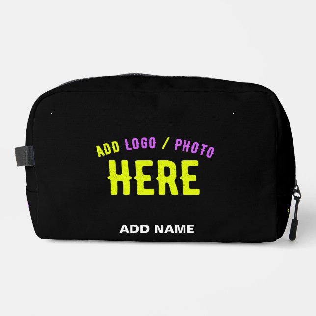 STYLISH MODERN CUSTOMIZABLE BLACK VERIFIED BRANDED DOPP KIT (Front)