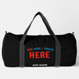 STYLISH MODERN CUSTOMIZABLE BLACK VERIFIED BRANDED DUFFLE BAG