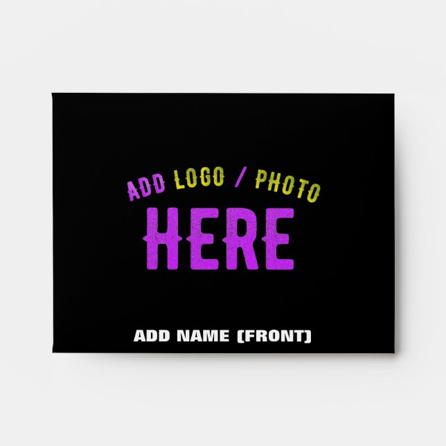STYLISH MODERN CUSTOMIZABLE BLACK VERIFIED BRANDED ENVELOPE (Front)