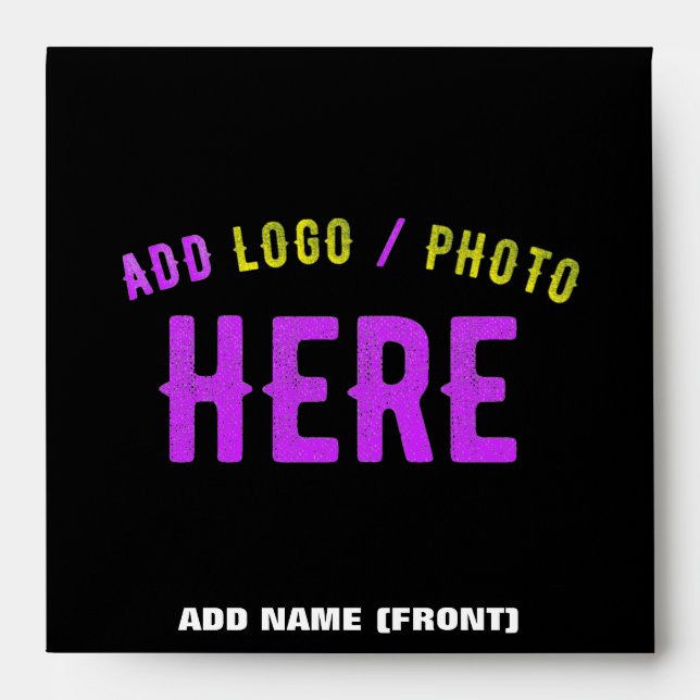 STYLISH MODERN CUSTOMIZABLE BLACK VERIFIED BRANDED ENVELOPE (Front)