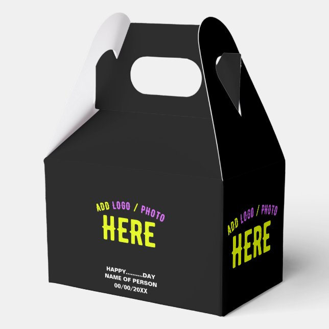 STYLISH MODERN CUSTOMIZABLE BLACK VERIFIED BRANDED FAVOUR BOX (Front)
