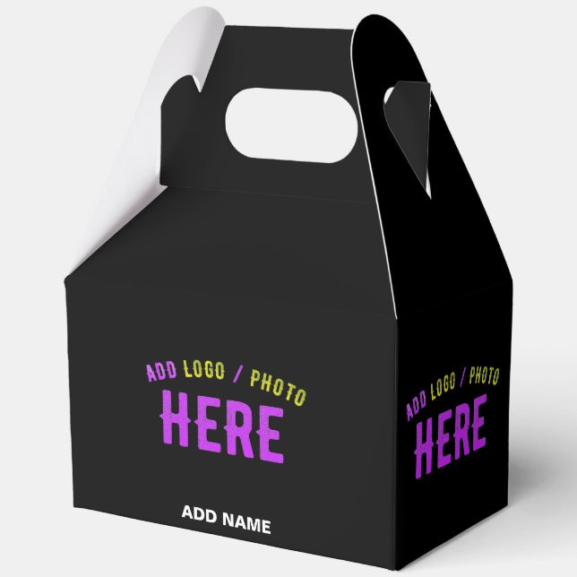 STYLISH MODERN CUSTOMIZABLE BLACK VERIFIED BRANDED FAVOUR BOX (Front)