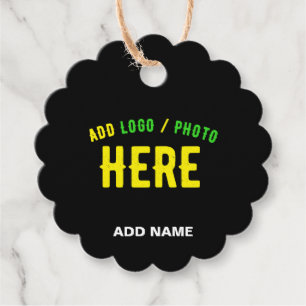 STYLISH MODERN CUSTOMIZABLE BLACK VERIFIED BRANDED FAVOUR TAGS