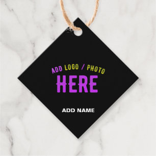 STYLISH MODERN CUSTOMIZABLE BLACK VERIFIED BRANDED FAVOUR TAGS