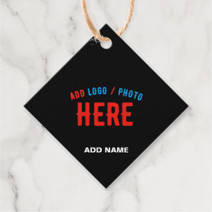 STYLISH MODERN CUSTOMIZABLE BLACK VERIFIED BRANDED FAVOUR TAGS
