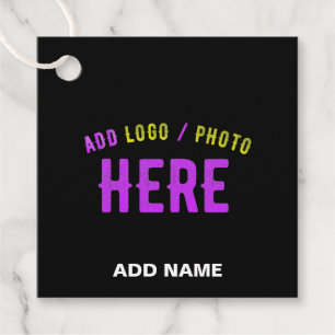 STYLISH MODERN CUSTOMIZABLE BLACK VERIFIED BRANDED FAVOUR TAGS