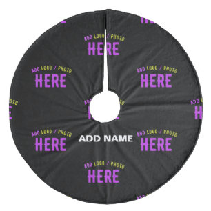 STYLISH MODERN CUSTOMIZABLE BLACK VERIFIED BRANDED FLEECE TREE SKIRT