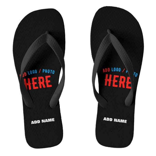 STYLISH MODERN CUSTOMIZABLE BLACK VERIFIED BRANDED FLIP FLOPS (Footbed)