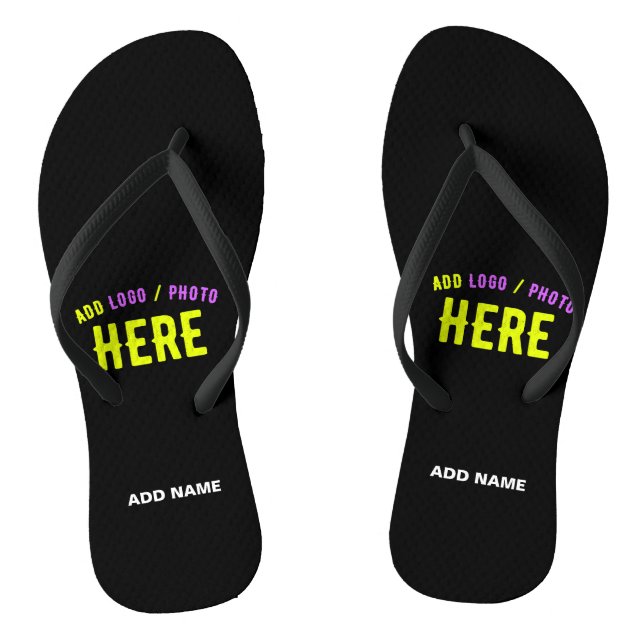 STYLISH MODERN CUSTOMIZABLE BLACK VERIFIED BRANDED FLIP FLOPS (Footbed)