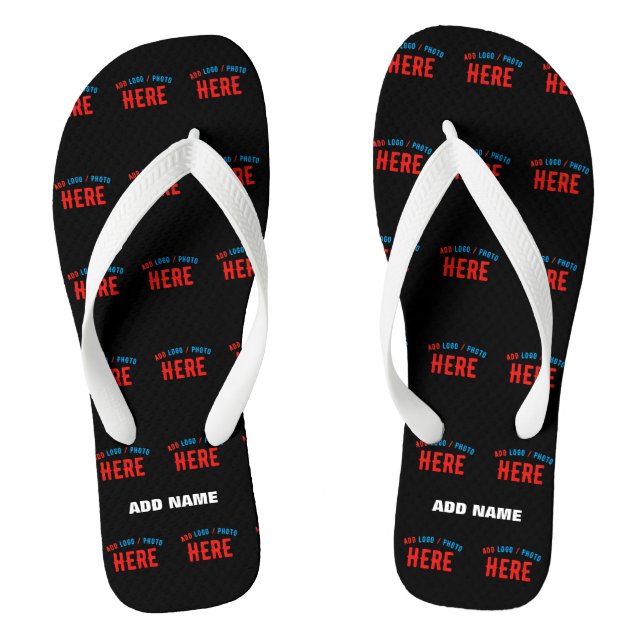 STYLISH MODERN CUSTOMIZABLE BLACK VERIFIED BRANDED FLIP FLOPS (Footbed)