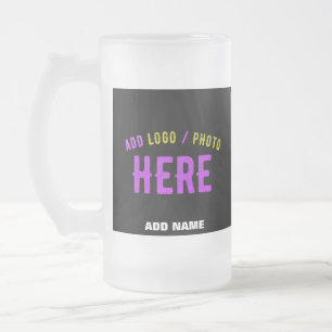 STYLISH MODERN CUSTOMIZABLE BLACK VERIFIED BRANDED FROSTED GLASS BEER MUG