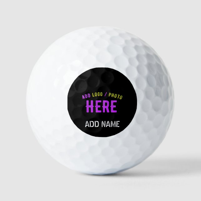 STYLISH MODERN CUSTOMIZABLE BLACK VERIFIED BRANDED GOLF BALLS (Front)