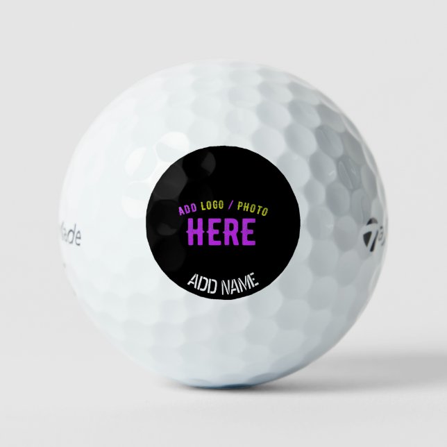 STYLISH MODERN CUSTOMIZABLE BLACK VERIFIED BRANDED GOLF BALLS (Front)