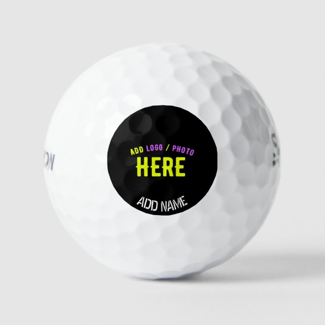 STYLISH MODERN CUSTOMIZABLE BLACK VERIFIED BRANDED GOLF BALLS (Front)