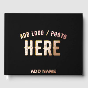 STYLISH MODERN CUSTOMIZABLE BLACK VERIFIED BRANDED GUEST BOOK