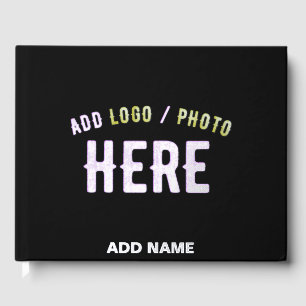 STYLISH MODERN CUSTOMIZABLE BLACK VERIFIED BRANDED GUEST BOOK