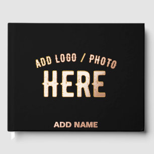 STYLISH MODERN CUSTOMIZABLE BLACK VERIFIED BRANDED GUEST BOOK