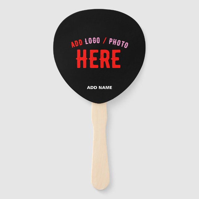 STYLISH MODERN CUSTOMIZABLE BLACK VERIFIED BRANDED HAND FAN (Front)
