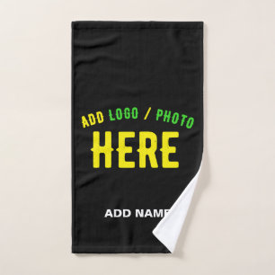 STYLISH MODERN CUSTOMIZABLE BLACK VERIFIED BRANDED HAND TOWEL