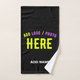 STYLISH MODERN CUSTOMIZABLE BLACK VERIFIED BRANDED HAND TOWEL