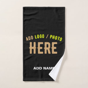 STYLISH MODERN CUSTOMIZABLE BLACK VERIFIED BRANDED HAND TOWEL