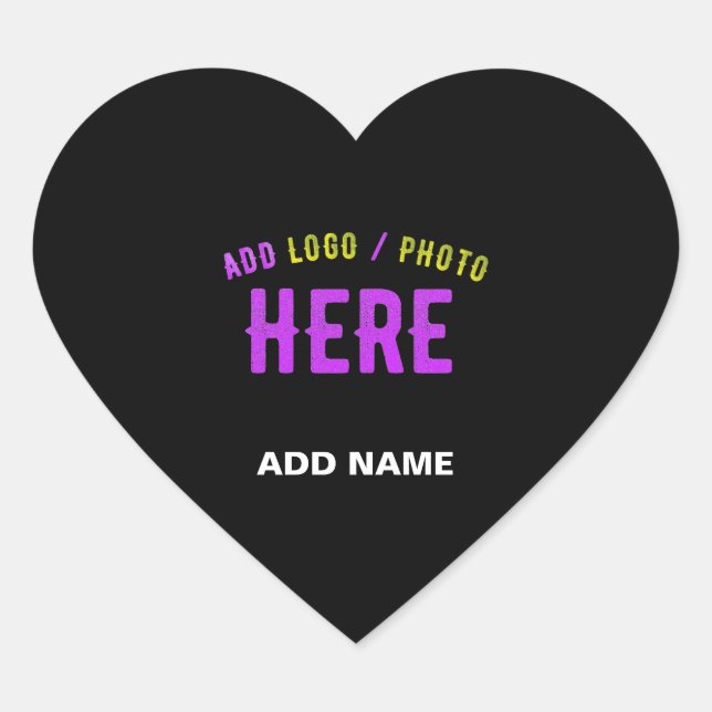 STYLISH MODERN CUSTOMIZABLE BLACK VERIFIED BRANDED HEART STICKER (Front)